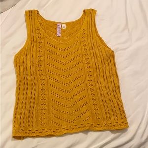 Mustard yellow crochet top